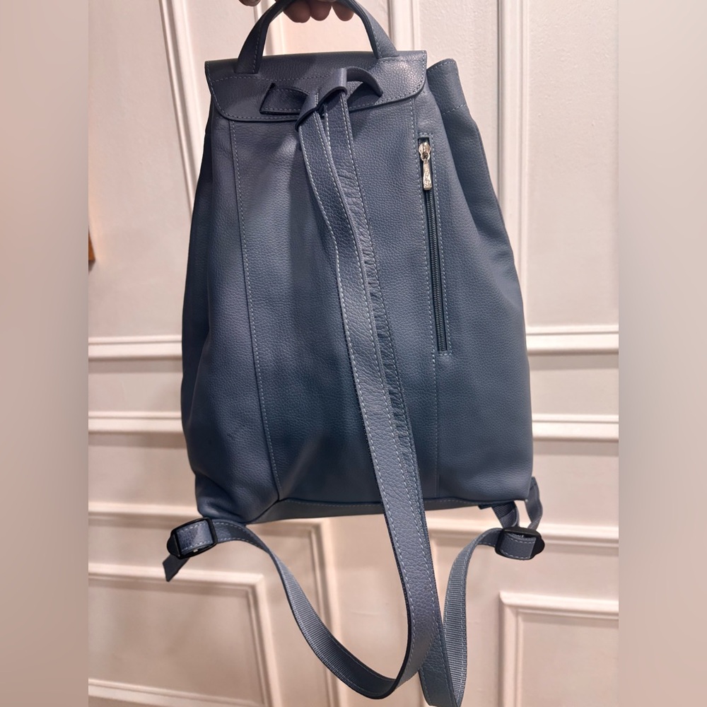 Longchamp Le Foulonné leather backpack in a blue shade - Picture 4 of 9